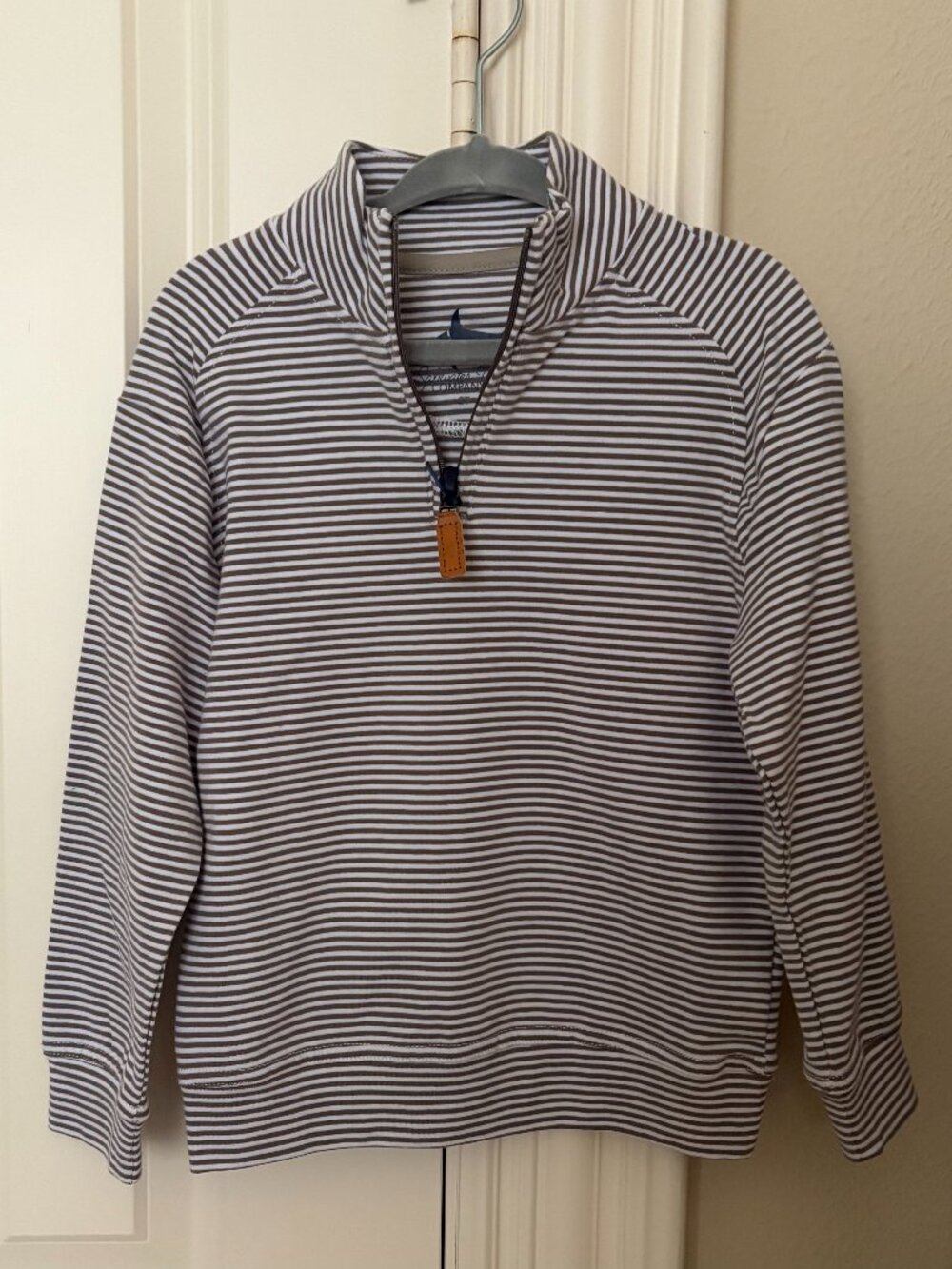 Saltwater Boys - Collins Quarter-Zip (Khaki Stripe)